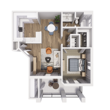 1 Bed • 1 Bath 2019 floor plan